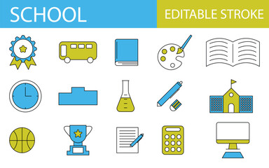 School education icon,colored.