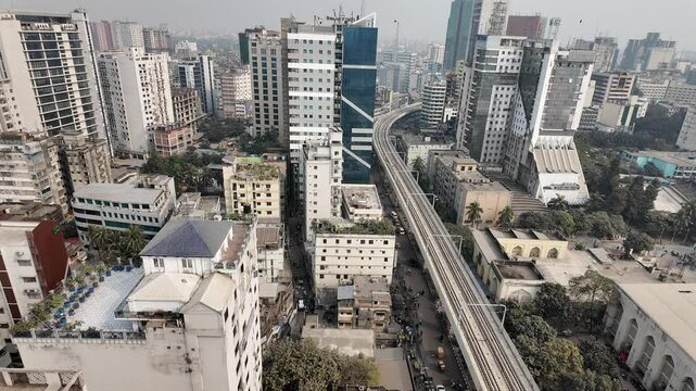 Aerial view of dhaka city, bangladesh