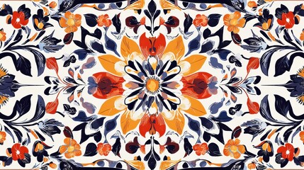 Vibrant floral pattern design abstract art digital artwork colorful environment close-up viewpoint