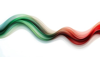 Naklejka premium Abstract Green Red Wave Paper Art Design