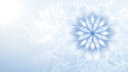 Delicate Light Blue Floral Mandala Design
