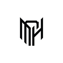 MH monogram logo design letter text name symbol monochrome logotype alphabet character simple logo