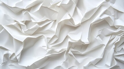 Obraz premium Closeup of Crumpled White Paper with Unique Organic Folds and Wrinkles