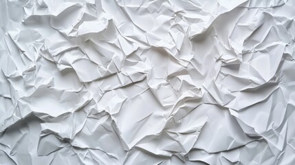 Obraz premium Closeup of Crumpled White Paper with Organic Folds and Wrinkles