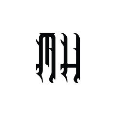 MH monogram logo design letter text name symbol monochrome logotype alphabet character simple logo
