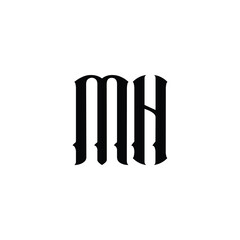 MH monogram logo design letter text name symbol monochrome logotype alphabet character simple logo