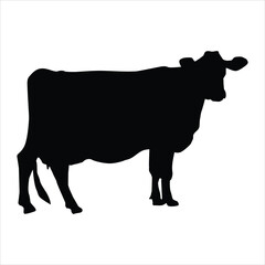 silhouette of a cow