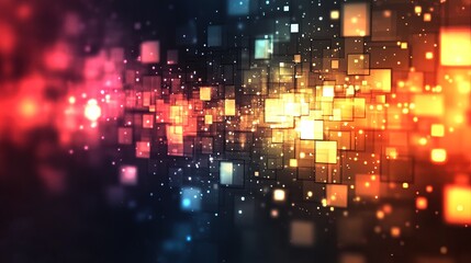 Obraz premium Abstract background of black squares and light reflections