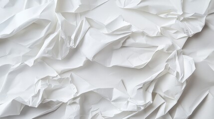 Obraz premium Softly Wrinkled White Paper Background for Textures and Designs