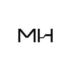 MH monogram logo design letter text name symbol monochrome logotype alphabet character simple logo