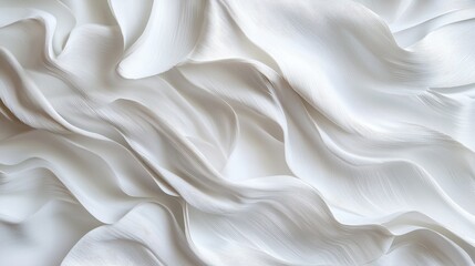 Fototapeta premium Detailed View of Smooth Wrinkled White Paper Texture Background