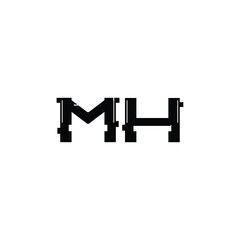 Fototapeta premium MH monogram logo design letter text name symbol monochrome logotype alphabet character simple logo