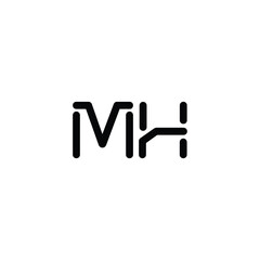 MH monogram logo design letter text name symbol monochrome logotype alphabet character simple logo