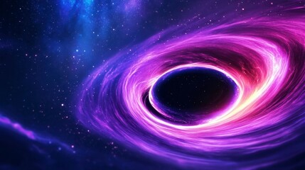 Obraz premium Colorful Cosmic Black Hole Surrounded by Vibrant Galaxy Swirls