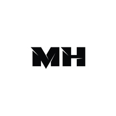 MH monogram logo design letter text name symbol monochrome logotype alphabet character simple logo