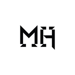 MH monogram logo design letter text name symbol monochrome logotype alphabet character simple logo