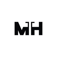 MH monogram logo design letter text name symbol monochrome logotype alphabet character simple logo