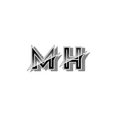 MH monogram logo design letter text name symbol monochrome logotype alphabet character simple logo
