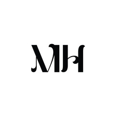 MH monogram logo design letter text name symbol monochrome logotype alphabet character simple logo