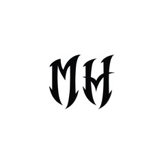 MH monogram logo design letter text name symbol monochrome logotype alphabet character simple logo