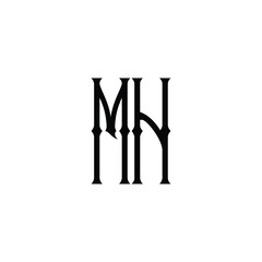 MH monogram logo design letter text name symbol monochrome logotype alphabet character simple logo