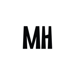 MH monogram logo design letter text name symbol monochrome logotype alphabet character simple logo