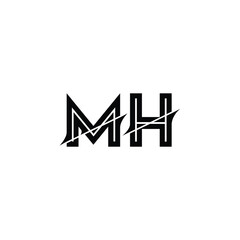 MH monogram logo design letter text name symbol monochrome logotype alphabet character simple logo