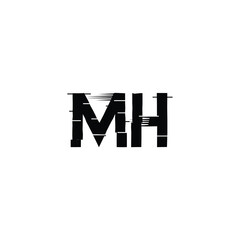 MH monogram logo design letter text name symbol monochrome logotype alphabet character simple logo