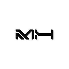 MH monogram logo design letter text name symbol monochrome logotype alphabet character simple logo