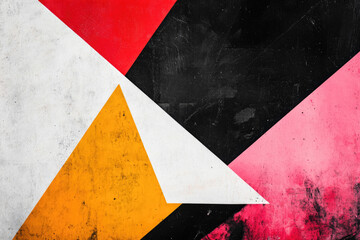 Minimal pop art with bold geometric lines and vibrant primary colors