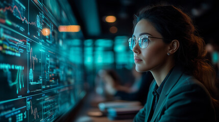 Images of futuristic business meetings where artificial intelligence assistants and smart boards are used to increase productivity.