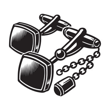 black cufflinks accessory isolated clip art preview