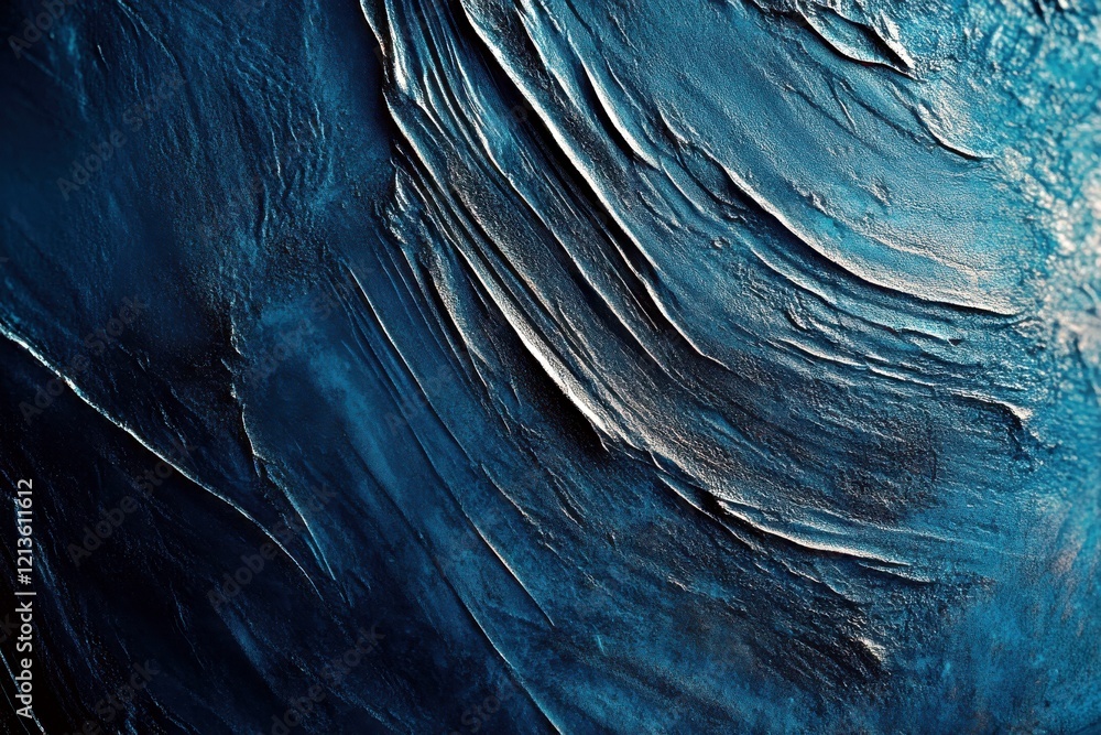 Aufkleber abstract texture of blue and black waves with smooth lines and glossy finish ideal for backgrounds a