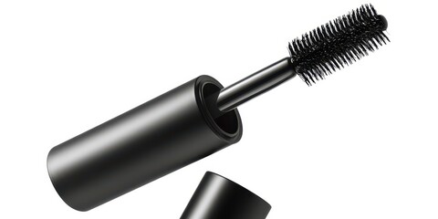 Fototapeta premium Black mascara brush with a black tube