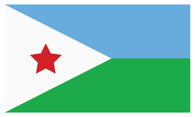 Djibouti flag. Djibouti national flag. Vector
