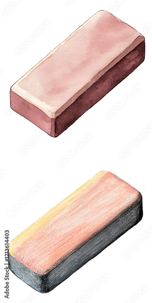 Poster artistic rendering of erasers studio setting digital minimalist environment top view creative concep