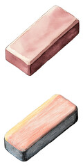 Artistic rendering of erasers studio setting digital minimalist environment top view creative concept