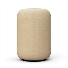 Beige Cylindrical Object with Woven Texture, Minimalist Home Decor