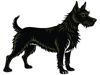 A silhouette color Dog white background D.eps