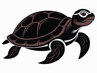 A minimalist color turtle silhouette A.eps
