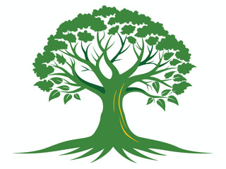 Tree logo silhouette  color icon minmalist D.eps