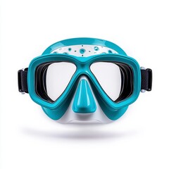 Sleek Teal and White Diving Mask for Underwater Adventures
