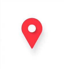 red map pointer, red mao pin, Red Location Pin Icon – Minimalist Map Marker for Navigation and GPS Concepts