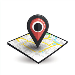 red  and black map pointer, red map pin, Red and black Location Pin Icon – Minimalist Map Marker for Navigation and GPS Concepts