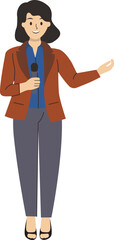 Fototapeta premium People Journalist Illustration with Flat Design. Isolated Vector Character