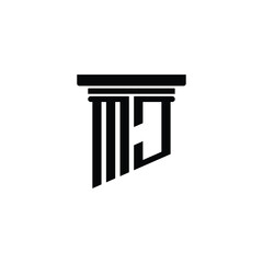 MJ monogram logo design letter text name symbol monochrome logotype alphabet character simple logo