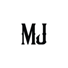 MJ monogram logo design letter text name symbol monochrome logotype alphabet character simple logo