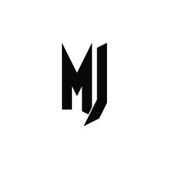 MJ monogram logo design letter text name symbol monochrome logotype alphabet character simple logo