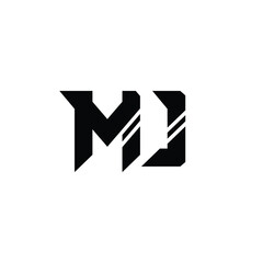 MJ monogram logo design letter text name symbol monochrome logotype alphabet character simple logo