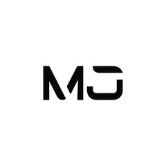 MJ monogram logo design letter text name symbol monochrome logotype alphabet character simple logo